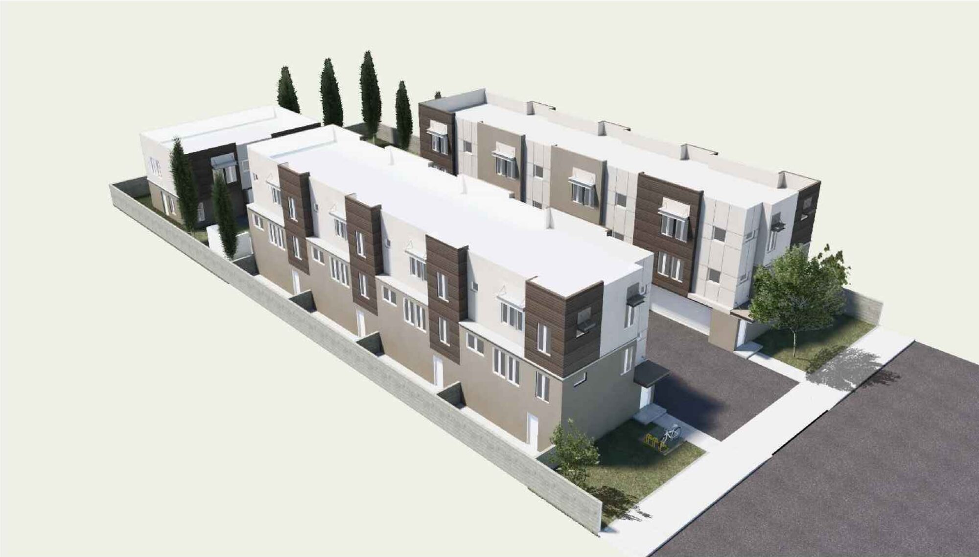 Aerial view of the neighborhood